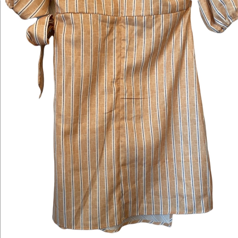 Pink Ripple Camel Striped Zip Back Dress - Picture 9 of 13